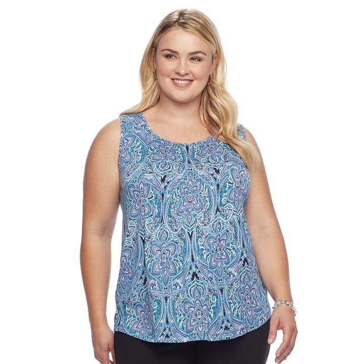Plus Size Croft & Barrow&reg; Pleated Tank, Women's, Size: 3xl, Lt Purple