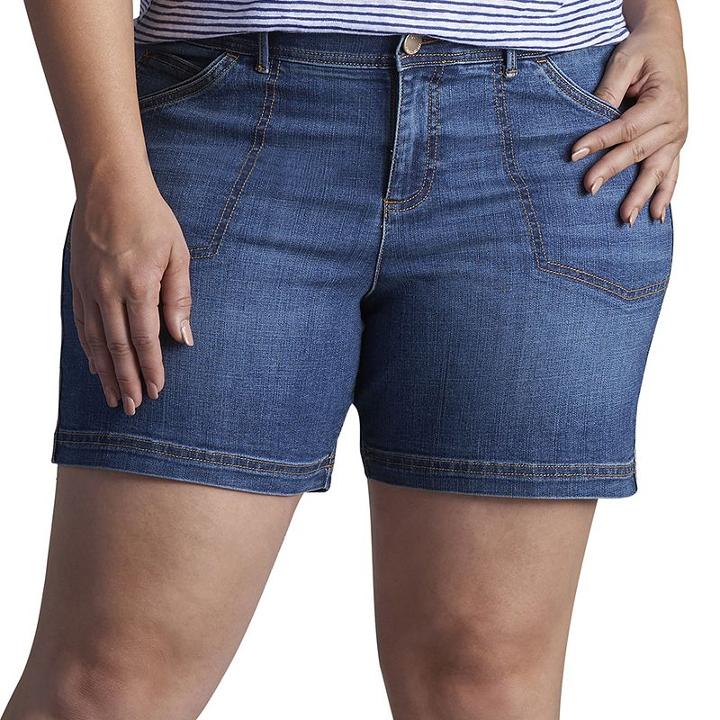 Plus Size Lee Matteo Pork Chop Pocket Shorts, Women's, Size: 18 - Regular, Dark Blue