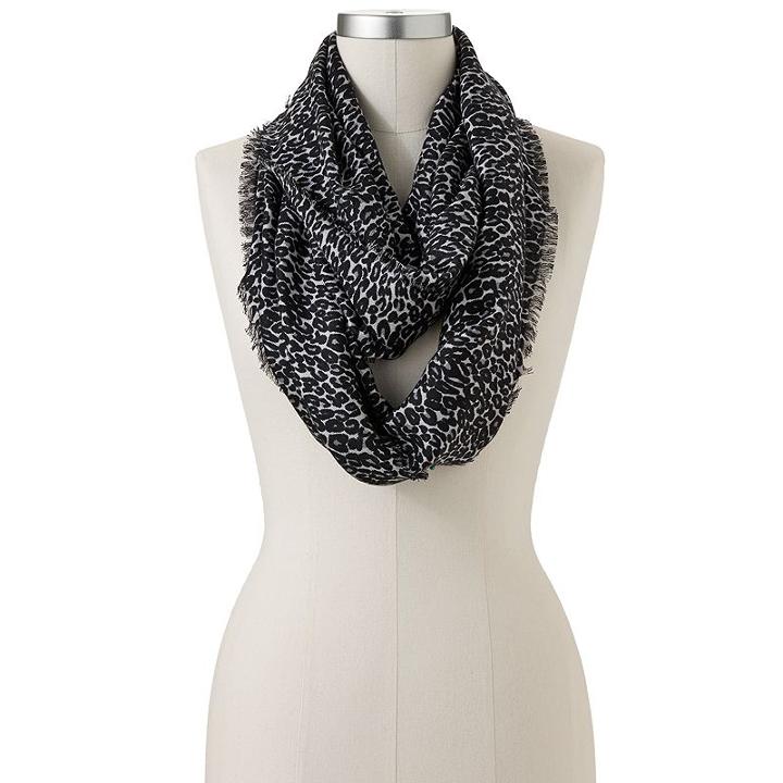 Apt. 9&reg; Leopard Infinity Scarf, Grey Other