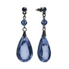 1928 Simulated Crystal And Bead Teardrop Earrings, Women's, Blue