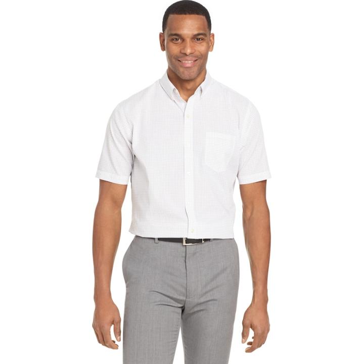 Men's Van Heusen Wrinkle-free Classic-fit Button-down Shirt, Size: Xl, White