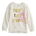 Disney's Rapunzel Girls 4-10 Best Day Ever Glitter & Sequin Graphic Pullover By Jumping Beans&reg;, Size: 5, Lt Beige