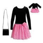 Girls 4-14 Dollie & Me Velour Dress & Matching Purse Set, Size: 8, Pink