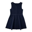 Girls 7-14 Chaps School Uniform Knit Skater Jumper, Girl's, Size: 7, Blue (navy)