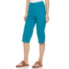 Women's Croft & Barrow&reg; Lattice-hem Skimmer Capris, Size: Large, Turquoise/blue (turq/aqua)