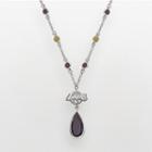 Los Angeles Lakers Silver Tone Crystal Y Necklace, Women's, Multicolor