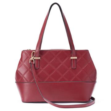 La Diva Penelope Triple Entry Quilted Satchel, Women's, Red Other