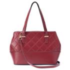 La Diva Penelope Triple Entry Quilted Satchel, Women's, Red Other