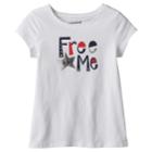 Girls 4-10 Jumping Beans&reg; Short Sleeve Free To Be Me Foil Graphic Tee, Size: 6, White