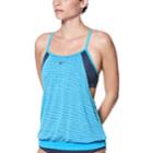 Women's Nike Layered Sport Tankini Top, Size: Large, Brt Blue