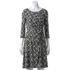 Women's Dana Buchman Printed Knot-front Dress, Size: Xl, Dark Green