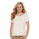 Women's Sonoma Goods For Life&trade; Crochet Stripe Tee, Size: Xs, White