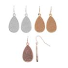 Glitter Nickel Free Teardrop Earring Set, Women's, Multicolor