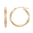 18k Gold Polished Twist Hoop Earrings, Women's, Yellow