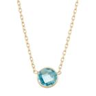 10k Gold Swiss Blue Topaz Circle Pendant Necklace, Women's, Size: 17