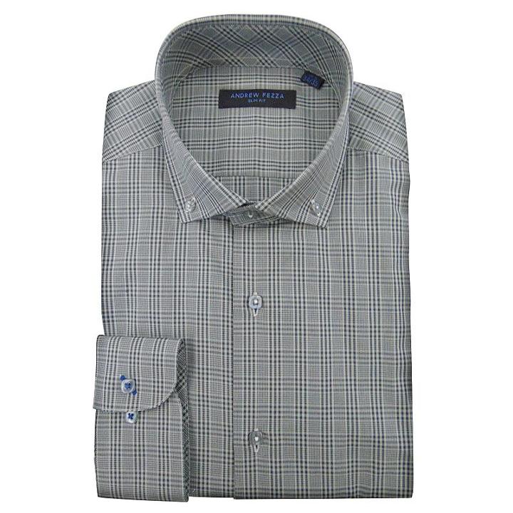Men's Andrew Fezza Slim-fit Comfort Flex Collar Dress Shirt, Size: 17, Grey Other