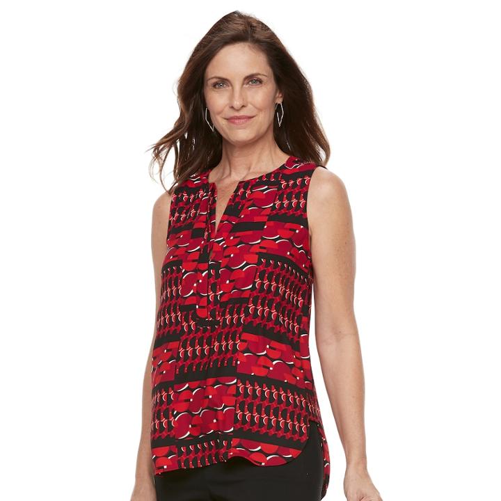 Women's Dana Buchman Crepe Sleeveless Blouse, Size: Small, Red