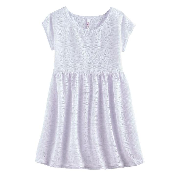 Girls 7-16 So&reg; Crochet Dress Swim Cover Up, Girl's, Size: Xl (14), White