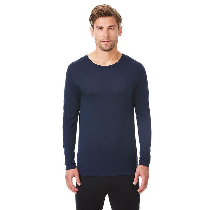 Men's Heat Keep Performance Base Layer Crewneck Tee, Size: Regular, Blue (navy)