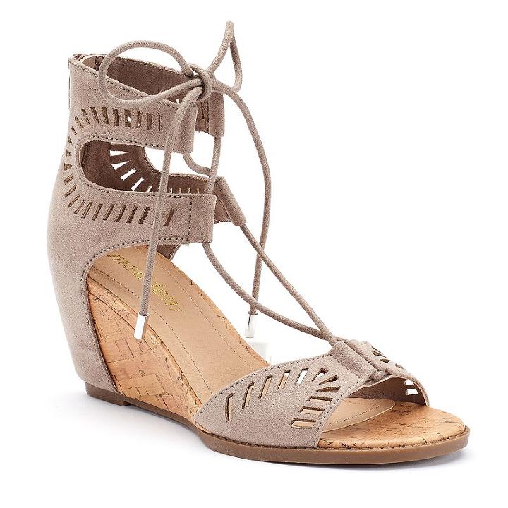 Madden Nyc Riitzz Women's Wedge Sandals, Girl's, Size: Medium (10), Dark Grey