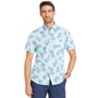 Big & Tall Izod Regular-fit Plaid Chambray Button-down Shirt, Men's, Size: Xl Tall, Turquoise/blue (turq/aqua)