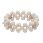 3-row Simulated Pearl Stretch Bracelet, Women's, Pink