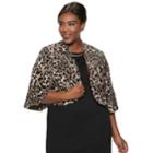 Plus Size Maya Brooke Animal Print Dress & Jacket Set, Women's, Size: 14 W, Med Brown