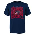 Boys 8-20 Reebok Columbus Blue Jackets Cross Sticks Tee, Boy's, Size: S(8) (navy)