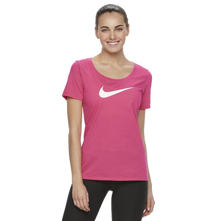 Women's Nike Swoosh Short Sleeve Graphic Tee, Size: Xs, Med Red