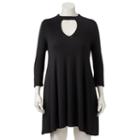 Juniors' Plus Size Heartsoul Cutout Mockneck Dress, Girl's, Size: 2xl, Black