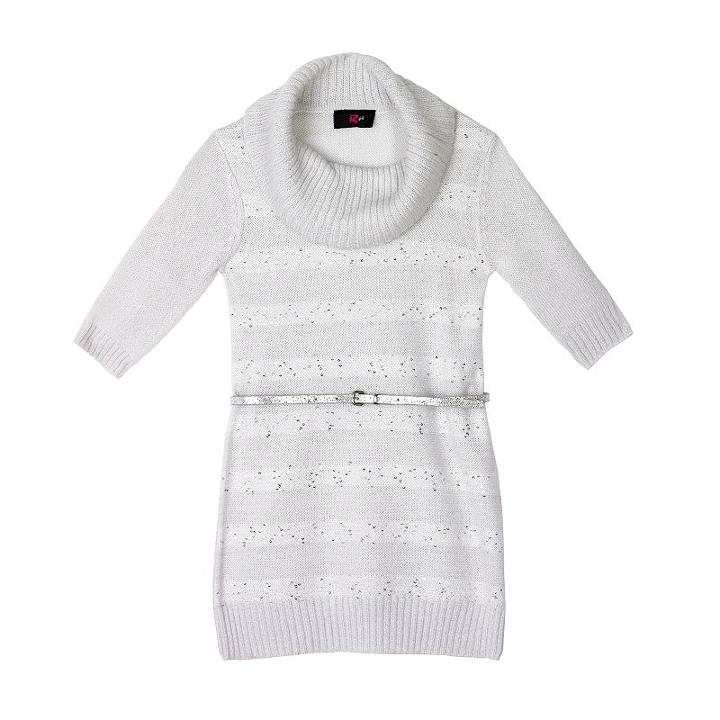 Girls 4-6x Iz Amy Byer Cowl Sweater Dress With Belt, Girl's, Size: 4, White Oth