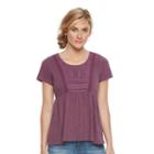 Women's Sonoma Goods For Life&trade; Embroidered Peplum Tee, Size: Xl, Med Purple