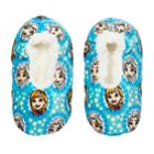 Disney's Frozen Anna & Elsa Toddler Girl Bow Fuzzy Babba Slipper Socks, Size: 3t-4t, Turquoise/blue (turq/aqua)
