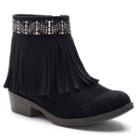 So&reg; Raquel Girls' Fringe Ankle Boots, Girl's, Size: 4, Black