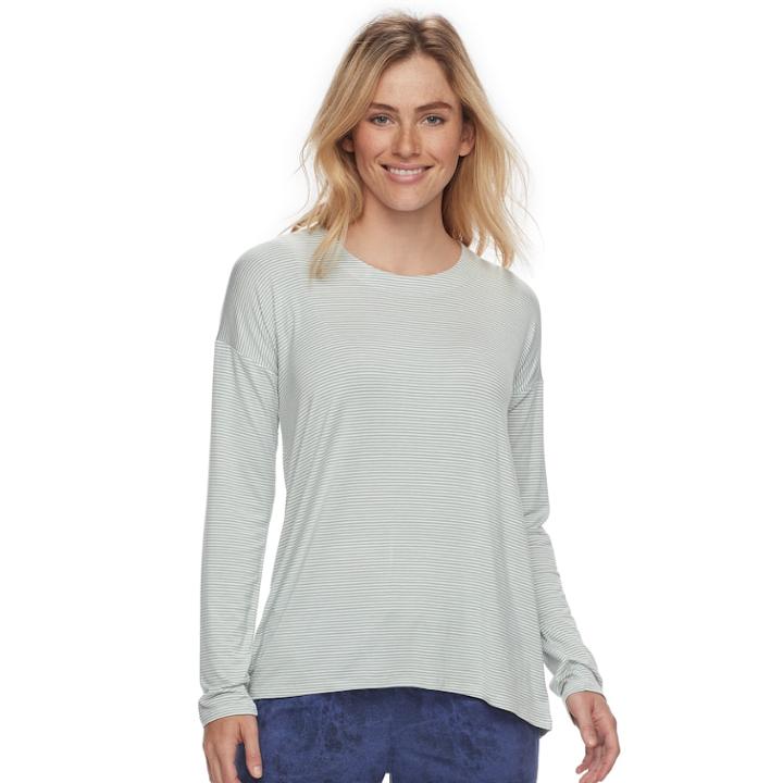 Women's Sonoma Goods For Life&trade; Pajamas: Essential Long Sleeve Tee, Size: Xs, Lt Green