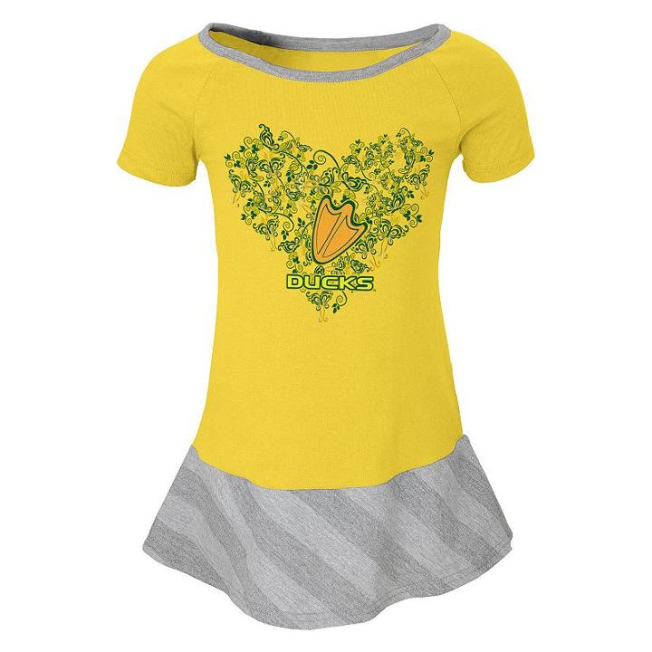 Girls 4-6x Oregon Ducks Fancie Dress, Size: L (6x), Yellow