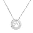 Silver-plated Best Friend Paw Print Pendant, Women's, Grey