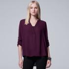 Women's Simply Vera Vera Wang Abstract Print Blouse, Size: Large, Purple