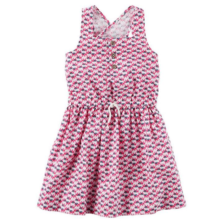 Girls 4-6x Carter's Elephant Geometric Print Dress, Girl's, Size: 7, Ovrfl Oth