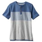 Boys 4-7x Sonoma Goods For Life&trade; Space-dyed Stripe Henley Tee, Boy's, Size: 7, Med Blue