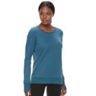 Women's Tek Gear&reg; Fleece Crewneck Sweatshirt, Size: Large, Turquoise/blue (turq/aqua)