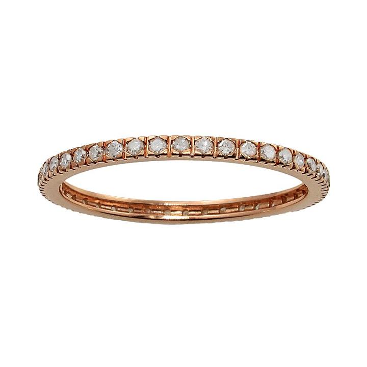 10k Rose Gold 1/3-ct. T.w. Diamond Eternity Wedding Ring, Women's, Size: 8, White