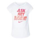 Girls 4-6x Nike Ask My Agent Graphic Tee, Size: 4, White