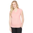 Maternity Oh Baby By Motherhood&trade; Ruched V-neck Tee, Women's, Size: Xl, Pink