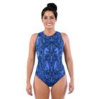 Women's Dolfin Printed Moderate One-piece Lapsuit, Size: 16 Comp, Lt Green