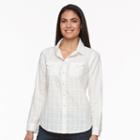 Petite Croft & Barrow&reg; Roll-tab Shirt, Women's, Size: Xl Petite, White