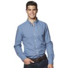 Big & Tall Chaps Mini-check Poplin Easy-care Shirt, Men's, Size: 3xb, Blue