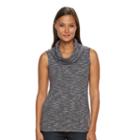 Women's Dana Buchman Marled Cowlneck Top, Size: Xs, Black