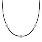 Sterling Silver Freshwater Cultured Pearl And Rose Quartz Necklace, Women's, White