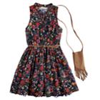 Girls 7-16 Knit Works Floral Skater Dress & Purse Set, Size: 10, Blue (navy)